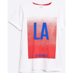 Name it - T-shirt dziecięcy 122-164 cm. Szare t-shirty męskie marki Name it, z nadrukiem, z bawełny, z okrągłym kołnierzem. W wyprzedaży za 33,90 zł.