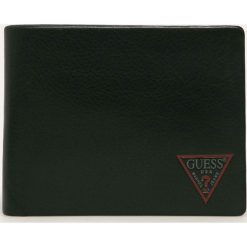 Guess Jeans - Portfel skórzany. Czarne portfele męskie Guess Jeans, z aplikacjami, z poliesteru. Za 279,90 zł.