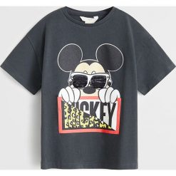 Mango Kids - T-shirt Gafas 110-164 cm. Szare bluzki dziewczęce Mango Kids, z nadrukiem, z bawełny, z okrągłym kołnierzem, z krótkim rękawem, krótkie, bez kaptura. Za 59,90 zł.