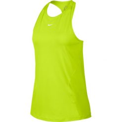 Koszulka Nike Pro All Over Mesh Tank W Jaskrawo-Zielona. Zielone bluzki sportowe damskie Nike, bez wzorów, z meshu, bez kołnierzyka, bez rękawów, bez kaptura, do biegania. Za 89,99 zł.