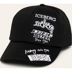 Iceberg - Czapka. Czarne czapki męskie Iceberg, bez wzorów, z bawełny. W wyprzedaży za 239,90 zł.