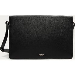 Furla - Torebka skórzana Babylon. Czarne listonoszki damskie Furla, w paski, z poliesteru, na ramię, małe, bez dodatków. Za 869,90 zł.