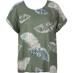 Koszulka w kolorze khaki. Brązowe bluzki damskie Letnie stylizacje, bez wzorów, z bawełny, z okrągłym kołnierzem, bez rękawów. W wyprzedaży za 87,95 zł.