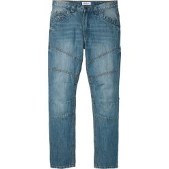Dżinsy Regular Fit Straight bonprix niebieski "medium bleached (dirty overdyed". Niebieskie jeansy męskie bonprix, m, bez wzorów, klasyczne. Za 109,99 zł.