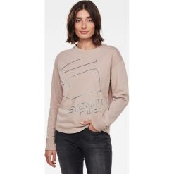 G-Star Raw - Bluza. Różowe bluzy damskie G-Star RAW, s, z nadrukiem, z bawełny, z długim rękawem, długie, bez kaptura. Za 329,90 zł.