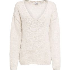 Sweter bonprix beżowy. Brązowe swetry damskie bonprix, bez wzorów, bez rękawów, bez kaptura. Za 99,99 zł.