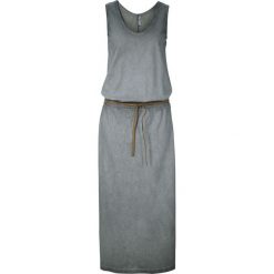 Sukienka shirtowa bonprix antracytowy. Szare sukienki damskie bonprix, na lato, bez wzorów, ze skóry, bez kołnierzyka, z długim rękawem, długie, maxi. Za 99,99 zł.