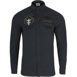 Koszula Aeronautica Militare. Czarne koszule męskie Aeronautica Militare, m, bez wzorów, z włoskim kołnierzykiem, z długim rękawem. Za 279,00 zł.