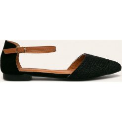 Answear - Baleriny Buanarotti. Czarne baleriny damskie ANSWEAR, bez wzorów, ze skóry, bez obcasa, na obcasie. W wyprzedaży za 99,90 zł.