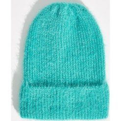 Puszysta czapka - Turkusowy. Czarne czapki zimowe damskie marki NABAIJI, moda ciążowa. Za 19,99 zł.