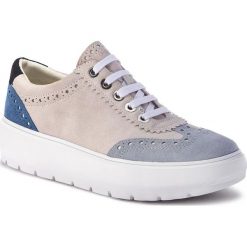 Sneakersy GEOX - D Kaula A D92ANA 00022 C1QF3 Off White/Sage. Brązowe półbuty damskie Geox, ze skóry. W wyprzedaży za 359,00 zł.