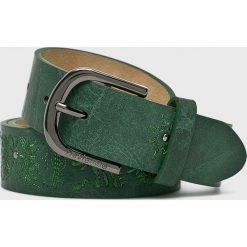 Desigual - Pasek. Zielone paski damskie marki Desigual, w paski, ze skóry ekologicznej. W wyprzedaży za 119,90 zł.