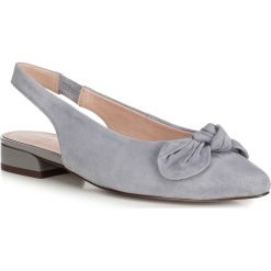Buty damskie. Szare baleriny damskie Wittchen, ze skóry, z paskami. W wyprzedaży za 229,90 zł.