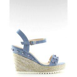 Espadryle na koturnie niebieskie TS-16 Blue. Niebieskie espadryle damskie ButyModne, bez wzorów, z zamszu, bez obcasa, na koturnie. Za 85,68 zł.