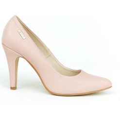 Szpilki - skóra naturalna - model 035 - kolor różowy. Różowe czółenka damskie Zapato, na imprezę, z nadrukiem, ze skóry, na wysokim obcasie, na obcasie. W wyprzedaży za 179,40 zł.