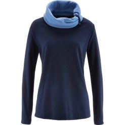 Bluzy damskie: Bluza z polaru, długi rękaw bonprix ciemnoniebieski
