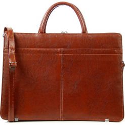Polska skórzana teczka aktówka damska elegancka biznesowa koniakowa G9 - Koniakowy. Aktówki damskie bez wzorów, ze skóry, eleganckie, bez dodatków. Za 399,99 zł.