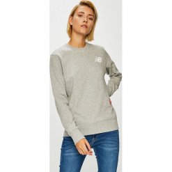 New Balance - Bluza. Szare bluzy damskie z nadrukiem marki New Balance, s, z elastanu, bez kaptura. W wyprzedaży za 169,90 zł.
