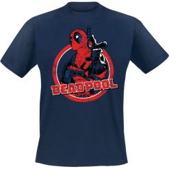 Deadpool Point T-Shirt niebieski. Niebieskie koszulki męskie marki Deadpool, l, bez wzorów, bez kołnierzyka. Za 74,90 zł.