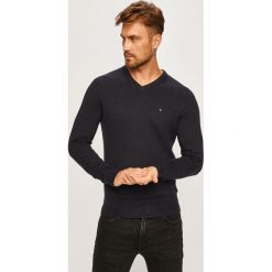 Tommy Hilfiger - Sweter. Czarne swetry męskie TOMMY HILFIGER, s, bez wzorów, z bawełny, bez kołnierzyka, bez kaptura. Za 429,90 zł.