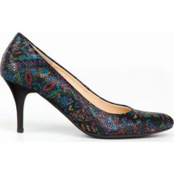 Szpilki na 7 cm obcasie - skóra naturalna - model 972 - kolor motyw aztecki. Czółenka damskie Zapato, bez wzorów, ze skóry, bez obcasa, na szpilce. Za 319,00 zł.