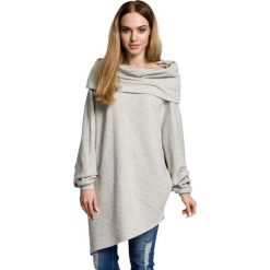 ZARA Asymetryczna bluza z szerokim kołnierzem - popielata. Szare bluzy damskie marki Moe, z dzianiny, z krótkim rękawem, krótkie. Za 139,00 zł.