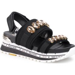 Sandały LIU JO - Wonder Maxi 06 BXX067 TX085 Black 22222. Czarne klapki damskie Liu Jo, bez wzorów, z zamszu, bez obcasa. W wyprzedaży za 349,00 zł.