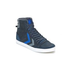 Buty Hummel SLIMMER STADIL DUO OILED HIGH. Niebieskie trampki męskie Hummel, bez wzorów, bez zapięcia. Za 307,30 zł.