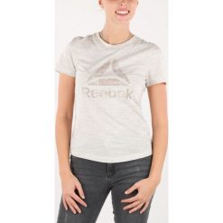 Reebok Koszulka Beżowy. Brązowe koszulki damskie Reebok, m, bez wzorów, z bawełny, bez kołnierzyka, z krótkim rękawem. Za 119,95 zł.