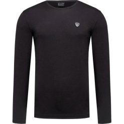 T-shirt EA7 EMPORIO ARMANI. Czarne t-shirty męskie z aplikacjami, z dzianiny, z okrągłym kołnierzem, długie. W wyprzedaży za 221,00 zł.