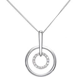 Złoty naszyjnik z diamentową zawieszką - dł. 46 cm. Szare naszyjniki damskie REVONI, z diamentem, złote. W wyprzedaży za 429,95 zł.
