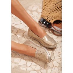 Złote Espadryle Storybook. Żółte espadryle damskie Inny, bez wzorów, bez obcasa, na płaskiej podeszwie. Za 49,99 zł.