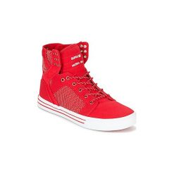 Buty Supra SKYTOP. Czerwone trampki i tenisówki damskie Supra, bez wzorów, bez zapięcia. Za 383,20 zł.