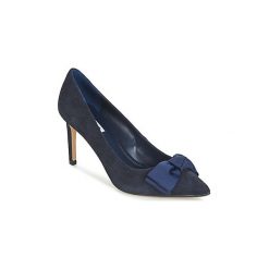 Czółenka Dune London BOW. Niebieskie czółenka damskie Dune London, bez wzorów, bez obcasa. Za 335,20 zł.