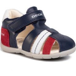 Sandały GEOX - B Kaytan B. B B0250B 08522 C0735 Navy/Red. Niebieskie sandały dziewczęce Geox, ze skóry, bez zapięcia. Za 239,00 zł.