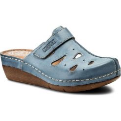 Klapki WALDI - 0610 Jeans. Niebieskie klapki damskie Waldi, bez wzorów, z jeansu, bez obcasa, na obcasie. Za 169,00 zł.