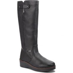Kozaki RIEKER - Y4680-00 Schwarz. Czarne buty zimowe damskie marki Rieker, z materiału. Za 399,00 zł.
