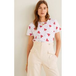 Mango - T-shirt Chalover. Szare bluzki damskie Mango, s, bez wzorów, z bawełny, z okrągłym kołnierzem. Za 29,90 zł.