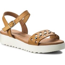 Sandały SERGIO BARDI - Carife SS127309818KD 103. Pomarańczowe klapki damskie Sergio Bardi, z aplikacjami, ze skóry, bez obcasa. W wyprzedaży za 179,00 zł.