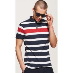 Koszulka polo w paski - Granatowy. Niebieskie koszulki męskie House, s, w paski, polo, bez rękawów. W wyprzedaży za 39,99 zł.