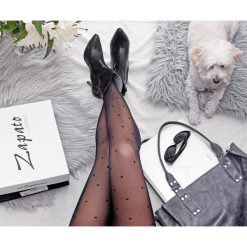 Botki na szpilce - skóra naturalna - model 435 - kolor czarny błyszczący. Czarne botki damskie Zapato, z jeansu, eleganckie, na wysokim obcasie, na obcasie, bez zapięcia. W wyprzedaży za 299,25 zł.