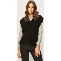 Answear - Sweter. Czarne swetry damskie ANSWEAR, s, bez wzorów, z dzianiny, bez rękawów, bez kaptura. W wyprzedaży za 69,90 zł.