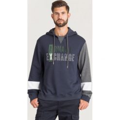 BLUZA Armani Exchange. Szare bluzy męskie xl, z nadrukiem, z kapturem. Za 335,40 zł.