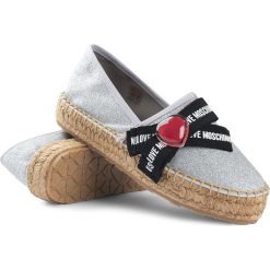 Espadryle Love Moschino. Szare espadryle damskie bez wzorów, bez obcasa. Za 319,00 zł.