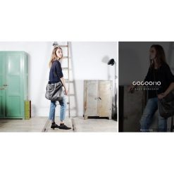 Big Pacco bag torebka szara na zamek codzienna. Szare torebki klasyczne damskie Pakamera, w paski. Za 170,00 zł.