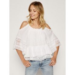 Bluzka Guess W0GH98 WCUZ0. Pomarańczowe bluzki damskie Guess, l, z aplikacjami, z bawełny, bez kołnierzyka, bez rękawów. W wyprzedaży za 249,00 zł.