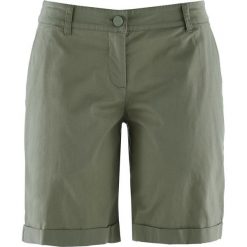 Bermudy bonprix oliwkowy. Zielone szorty damskie bonprix. Za 54,99 zł.