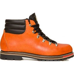 Buty MONTELLIANA ALBERTO. Pomarańczowe buty trekkingowe męskie Montelliana, na zimę, ze skóry, bez zapięcia. W wyprzedaży za 1480,00 zł.