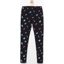 Legginsy dziewczęce: Legginsy z nadrukiem – Czarny