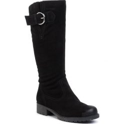 Kozaki CAPRICE - 9-26607-23 Black Suede 004. Czarne kozaki damskie Caprice, ze skóry, bez obcasa, bez zapięcia. W wyprzedaży za 289,00 zł.